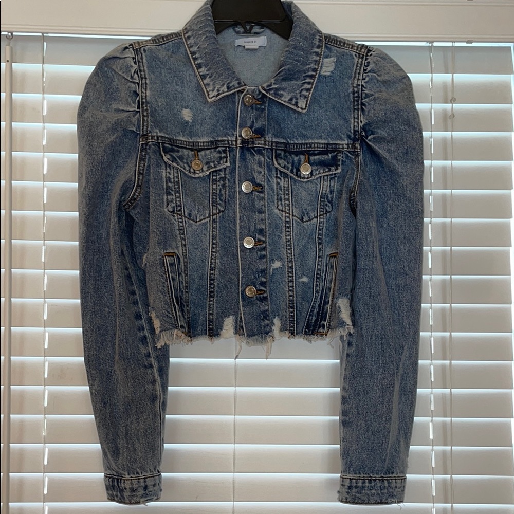 Distressed Denim Cropped Jacket